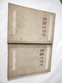 俄国文学史(上中册合售)布脊硬精装1954年第1版第1印