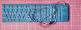 粉蓝色USB静音软键盘有数字键 卧室/旅行用必备