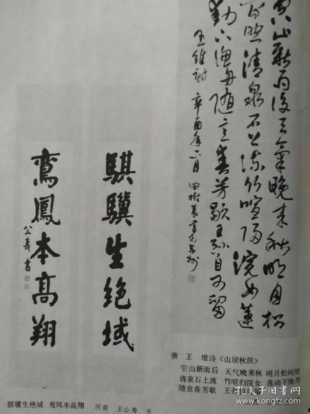 画页（散页印刷品）--书法---行书条幅（田树苌、梁鼎光）、行书五言联（王公寿）、隶书条幅（连登）1161