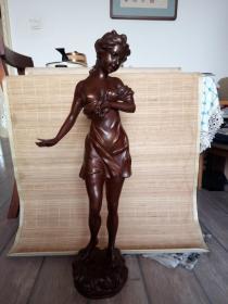 欧洲回流雕塑家戴维铸铜作品   风中的女孩