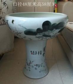 分体彩绘《清香》金鱼盆9967