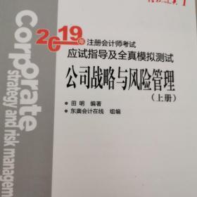 注会会计职称2019教材辅导东奥2019年轻松过关一《2019年注册会计师考试应试指导及全真模拟测试》公司战略与风险管理（上下册）