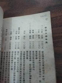 民国34年初版[世界大事年表]从三皇五帝到民国，中外所有大事尽在其中。中国上下五千年的历史！