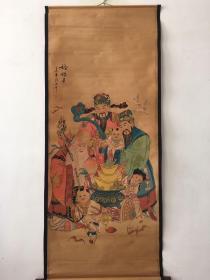 仿古字画中堂画做旧国画风景花鸟画张大千福禄寿家居装饰画仿古工艺画