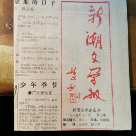 《新潮文学报》（主编：冯桢炯，编辑：冯剑锋、陈子荣）