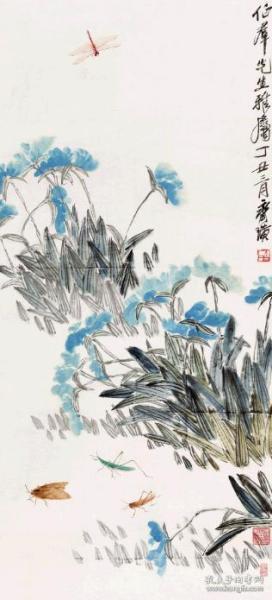 87齐白石   《生机勃勃》 纸本印刷画页图片 画面尺寸28X12.7厘米