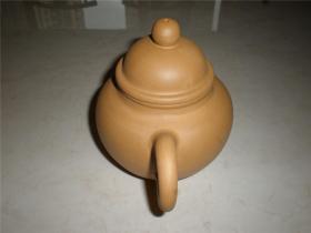 收藏老紫砂壶:汤渡宜兴陶业合作社黄泥大号缀球壶老紫砂壶