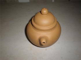 收藏老紫砂壶:汤渡宜兴陶业合作社黄泥大号缀球壶老紫砂壶