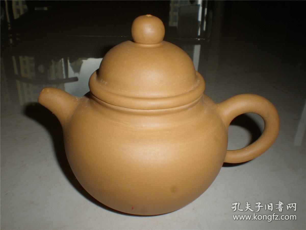 收藏老紫砂壶：汤渡宜兴陶业合作社黄泥大号缀球壶老紫砂壶