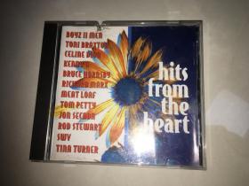 美国正版CD：hits from the heart 碟85新 箱说全 打口碟 盘完好