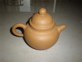 收藏老紫砂壶:汤渡宜兴陶业合作社黄泥大号缀球壶老紫砂壶