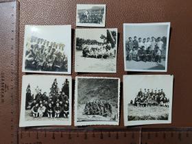 老照片：各种集体合影的留影       黑白照片     共7张合售      文件盒九0015