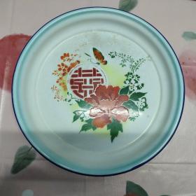 【蝴蝶双喜】搪瓷盘