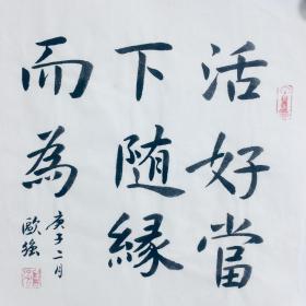 手写书法作品  活好当下 随缘而为 35cm