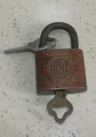 50年代铜锁带钥匙
