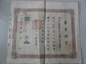 1949年上海市私立民智初级中学毕业证书（李熙年  江苏常熟人）校长徐忍寒签名钤印