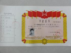 1973年南京市中学毕业证书（ 郭树智 河北天津人）铁道部浦厂中学