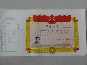 1973年南京市中学毕业证书（铁道部浦厂中学 董洪翠 江苏浦江人）