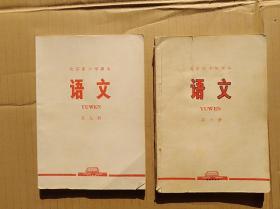 北京市小学课本：语文（第九、十册，2册合售，见图）             （32开）《125》