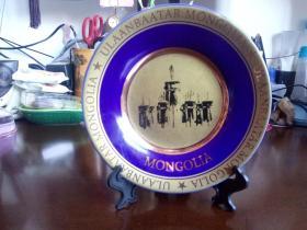 摆盘：from Ulaanbaatar, Mongoria 来自蒙古国的摆盘——祭蓝釉描金【有包装，新品】