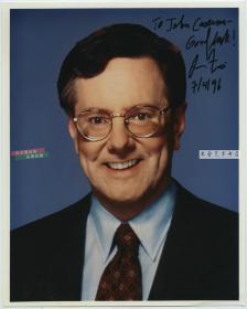 1996年7月4日美国福布斯集团的总裁兼首席执行官以及福布斯杂志的总编辑史提夫·福布斯（Steve Forbes）亲笔签名照片