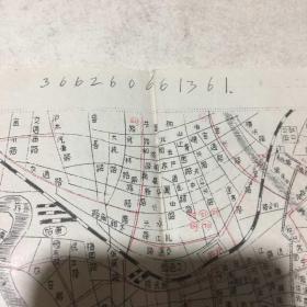 50 年代套色油印 最新简明路线 上海地图 附上海指南 带有轨电车、无轨电车等线路（合售）