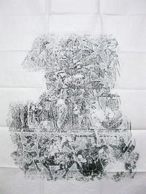 《马上封侯》，汉画像石，拓片（墨拓）。汉画精品，仅此2件。原石原拓，保真包邮