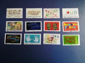 外国邮票   法国邮票  2012年 祝愿邮票 新年快乐    12全（信销票 ）