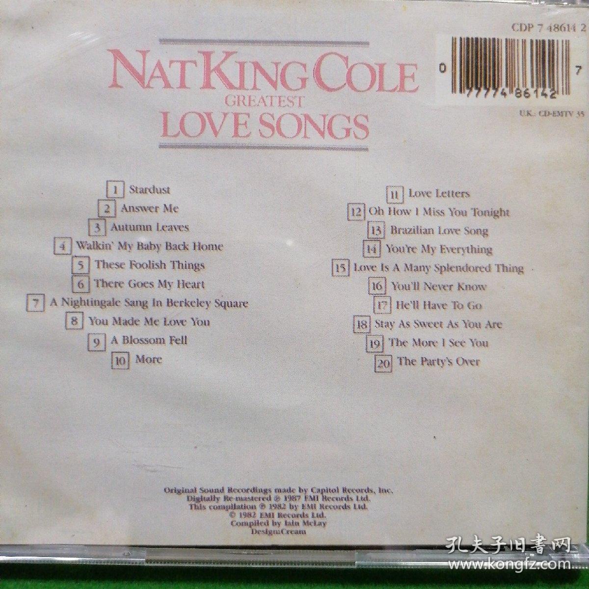 CD NAT KING COLE GREATEST LOVE SONGS