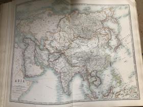 1909年 亚洲地图 精美地图 62cm*50cm
