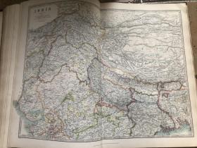 1909年 印度（北部）地图 精美地图 62cm*50cm