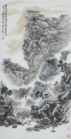 （曾坐溪旁）2017年作，画家本人提供，作品已经装裱好。画家精品，概不议价。保真！