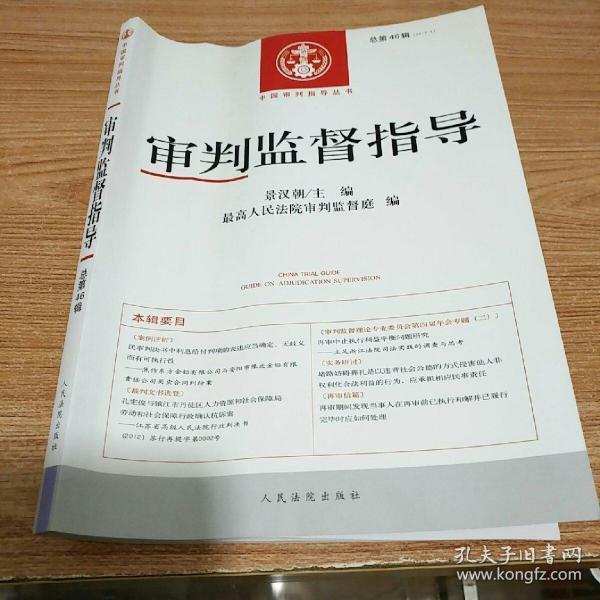 中国审判指导丛书：审判监督指导（2013.4总第46辑）