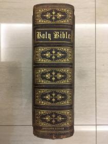 【现货】圣经 the holy bible (king james) 詹姆斯国王版，插图，1869年英国出版，巨册32x27x9cm，5kg。