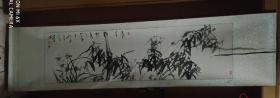 竹子图，有款自辨，画心145*41厘米