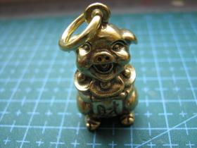 黄铜生肖猪钥匙扣挂件、摆件（生肖文化：生肖纪念品、生日礼品）