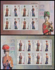 中国邮票 2003-15 晋祠彩塑小版  山西太原遗产