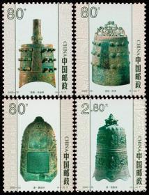 中国邮票 2000-25 中国古钟 4全 文物