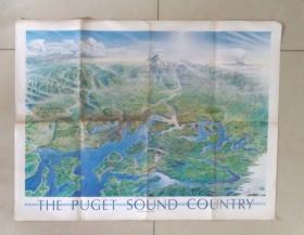 1981年英文原版地图：普吉特海湾地区地图