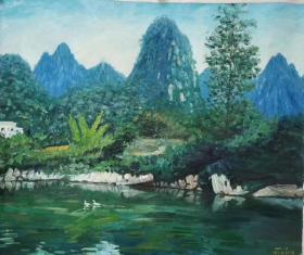 终身保真   刘仁庆 ，布面风景油画50*60cm，精品
1942年生于山东。毕业于首都师范大学美术系。曾任解放军报社美术编辑，现为北京美术家协会会员，北京油画学会常务理事。中国书画院油画创作院副院长，作品《早市》参加第八届全国美展，作品《喜讯》获首届意大利国际中国书画节佛罗伦萨高峰论坛油画金奖，创作的中国五十六个民族油画肖像获北京中国书画收藏家协会“终身成就奖”及特别金奖。