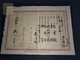 1950年沙市市人民政府公安局特种营业许可证（茶馆）1张，（30X21.5CM)