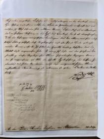 （全网首现）普鲁士国王腓特烈·威廉三世亲笔签名文件，珍贵