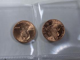 （从美国发货）美国一美分one cent Lincoln memorial penny硬币2009年林肯早期生活纪念币一套四枚丹佛铸造局铸造 未流通币