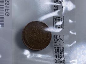 （从美国发货）美国一美分one cent Lincoln wheat penny硬币1944年丹佛铸造局铸造