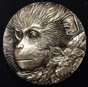 上海造币有限公司 十二生肖系列首枚——白铜 手雕猴年大铜章