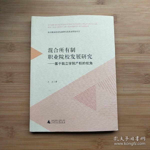 混合所有制职业院校发展研究——基于独立学院产权的视角