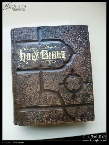 1882年英文版 Holy Bible 圣经 8开巨册 重4公斤 大量版画