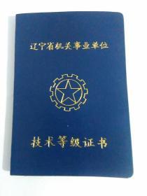 辽宁省机关事业单位 技术等级证书 1996