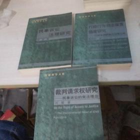 裁判请求权研究：民事诉讼的宪法理念+民事诉讼法理研究+行政行为司法审查强度研究：行政审判权纵向范围分析【3本合售内页干净  正版】