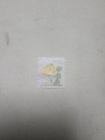 外国小邮票 黄玫瑰图案